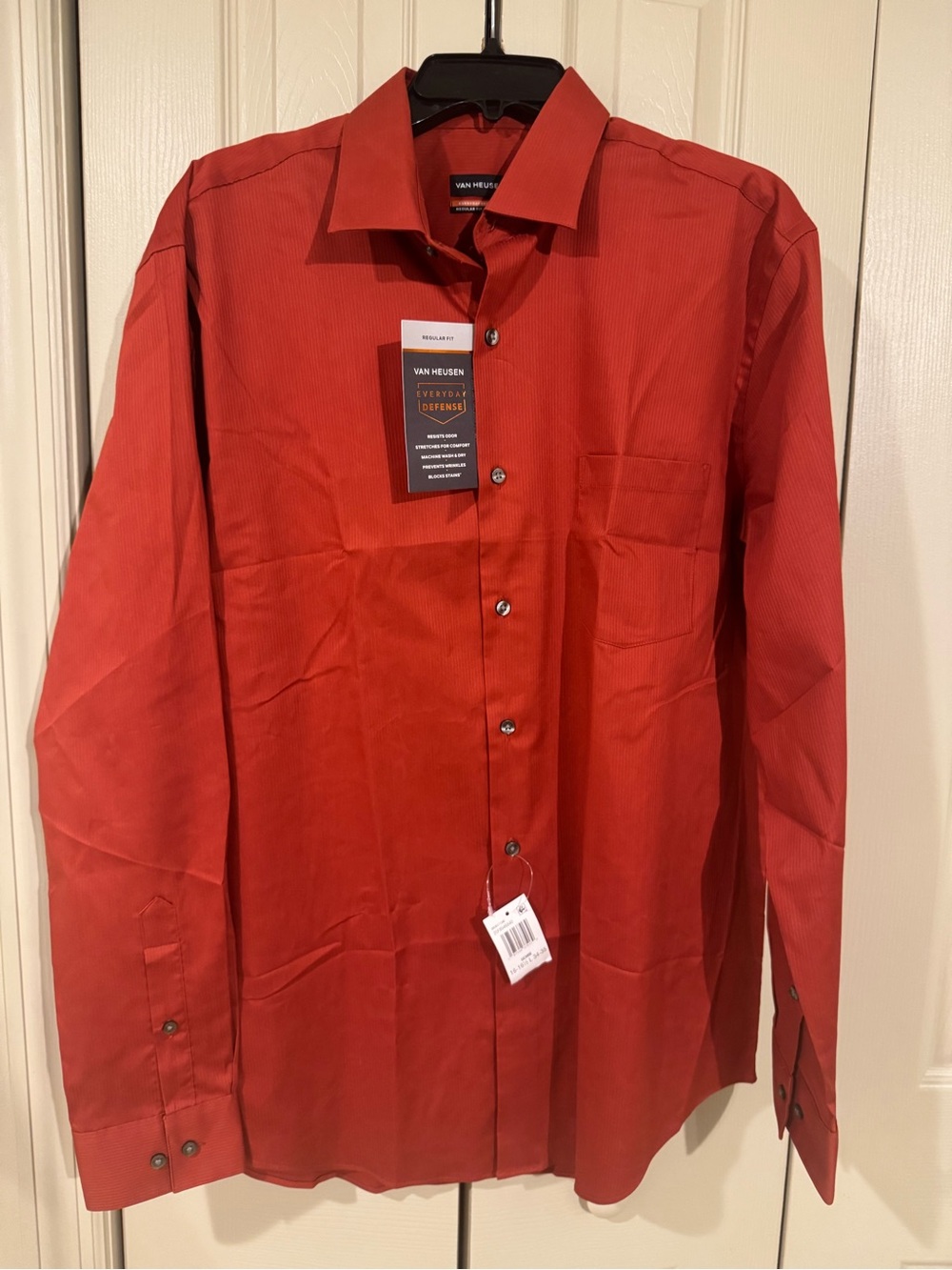 Van Heusen Men's Brick Red Long-Sleeve Dress Shirt